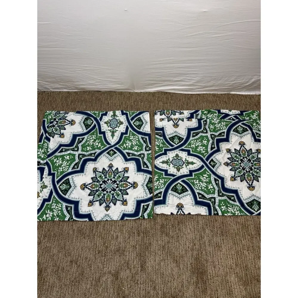 Pottery Barn Ashton Mosaic Tile Medallion Full/Queen Size Duvet Cover Set 2 Sham